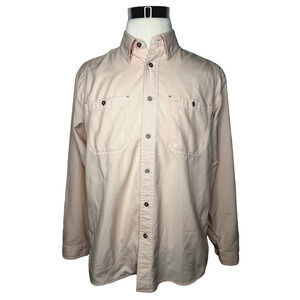 Orvis Shirt Mens Large Pink Vented Outdoors Polyester Fishing hiking Camp